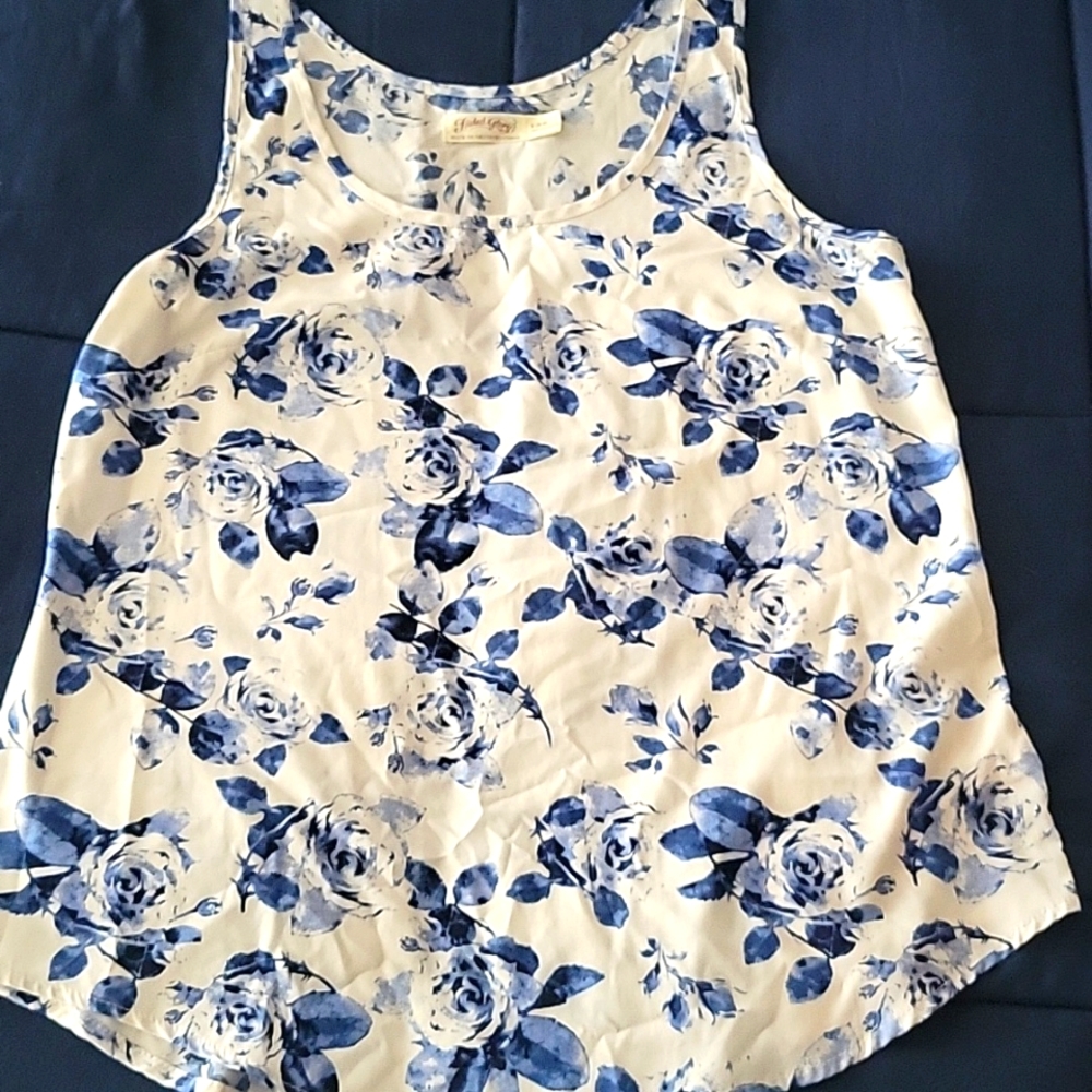Faded Glory Floral Tank Top Size Small